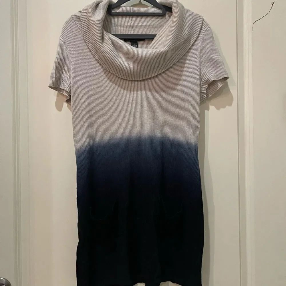 SHORT SLEEVE cowl neck ribbed soft top